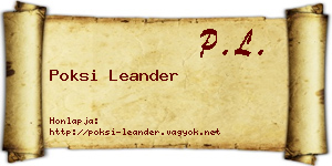 Poksi Leander névjegykártya